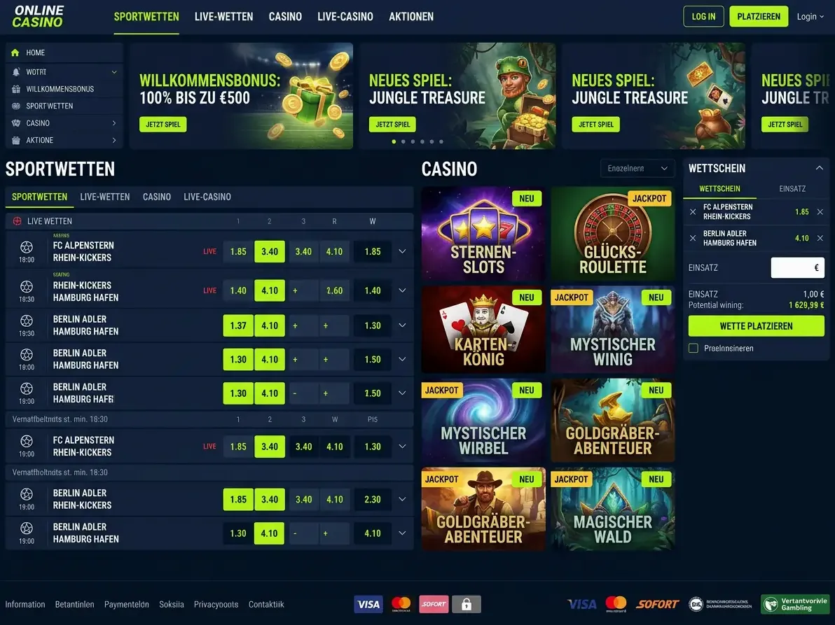 Boomzino — Spiele und Quoten